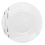 SECRET DE GOURMET Lot de 6 Assiettes Creuse  Lignes  20cm Blanc