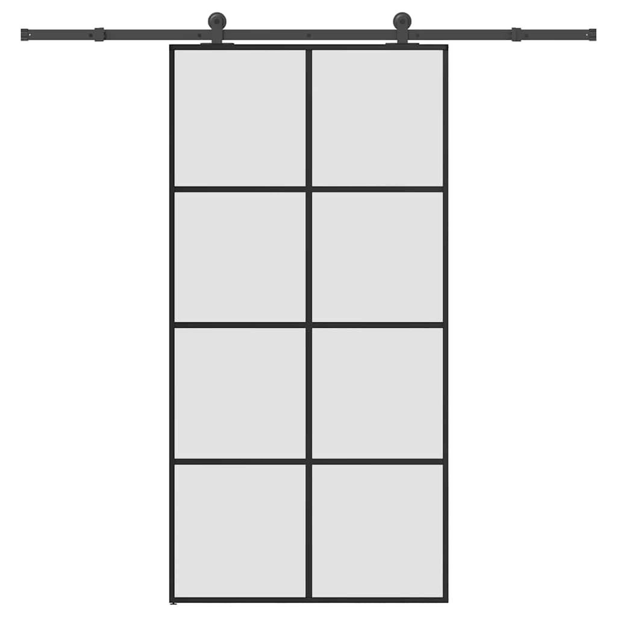VIDAXL Porte coulissante et kit de quincaillerie 102,5x205cm Verre ESG
