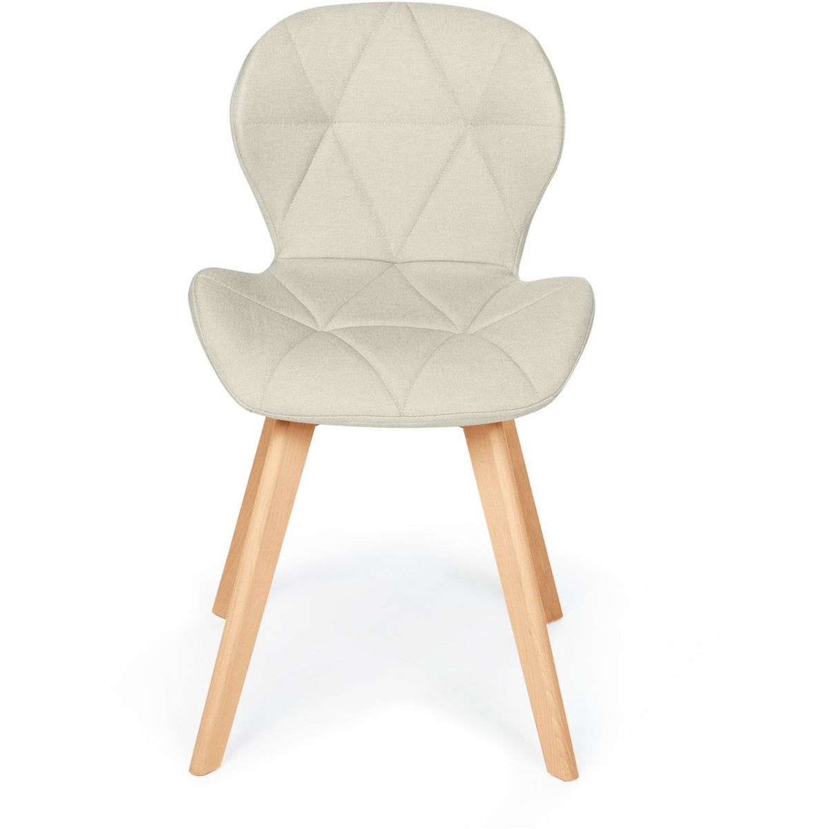 Lot de 4 chaises en tissu style scandinave pieds bois massif GAYA