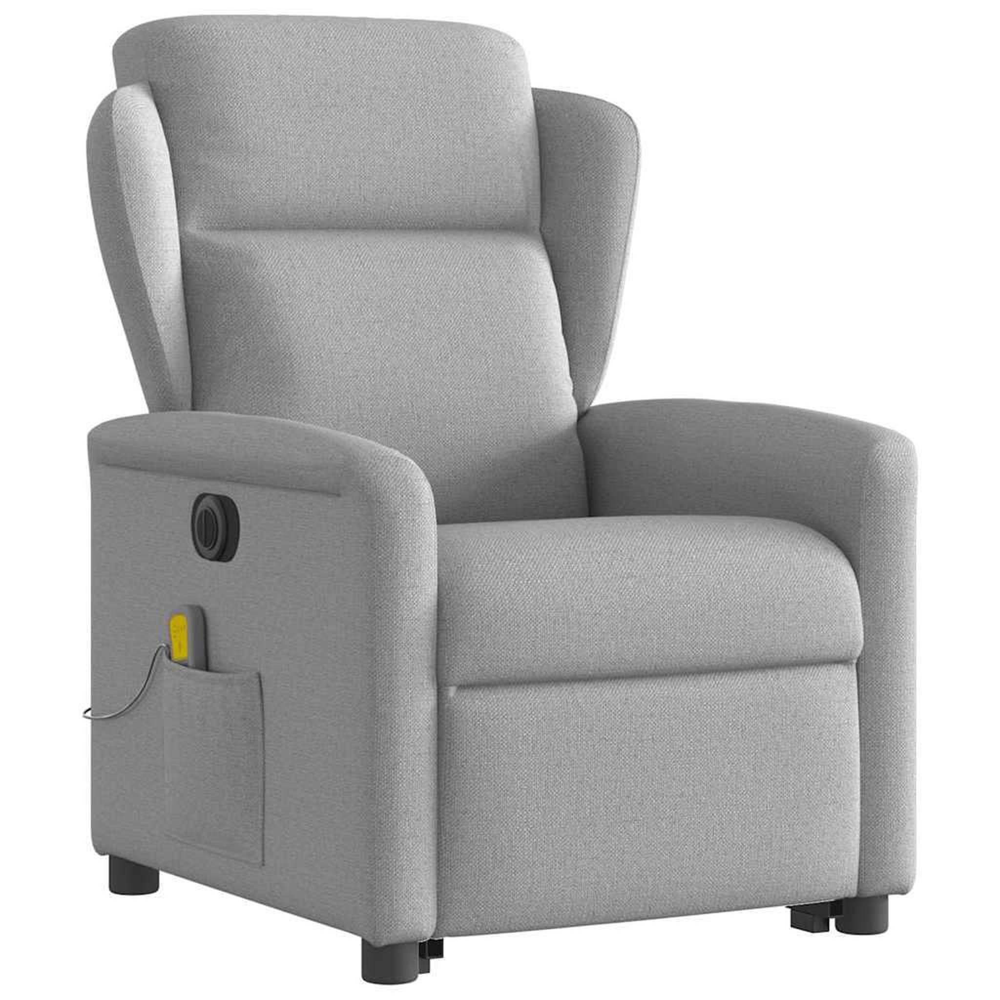 Voir la diapositive 4 : VIDAXL Fauteuil inclinable de massage electrique gris nuage tissu