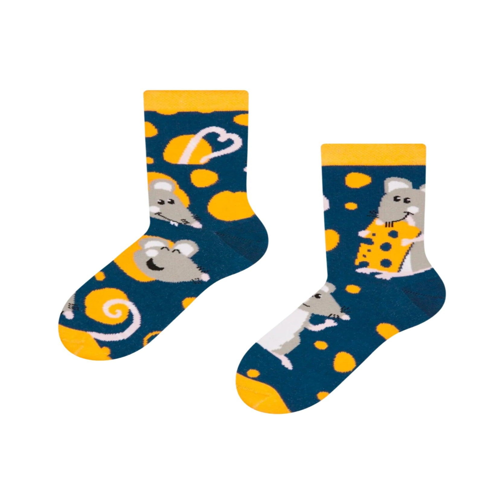DEDOLES Chaussettes enfants souris et fromage. Coloris disponibles : Multicolore