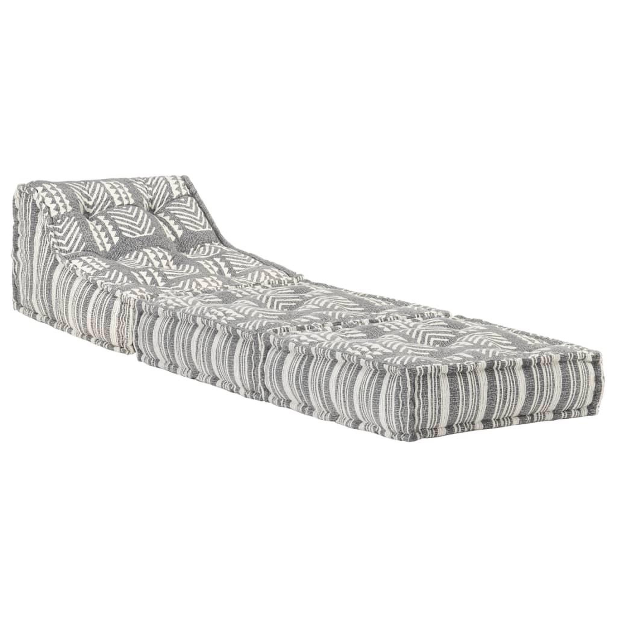 Voir la diapositive 3 : VIDAXL Pouf modulaire Gris raye Tissu