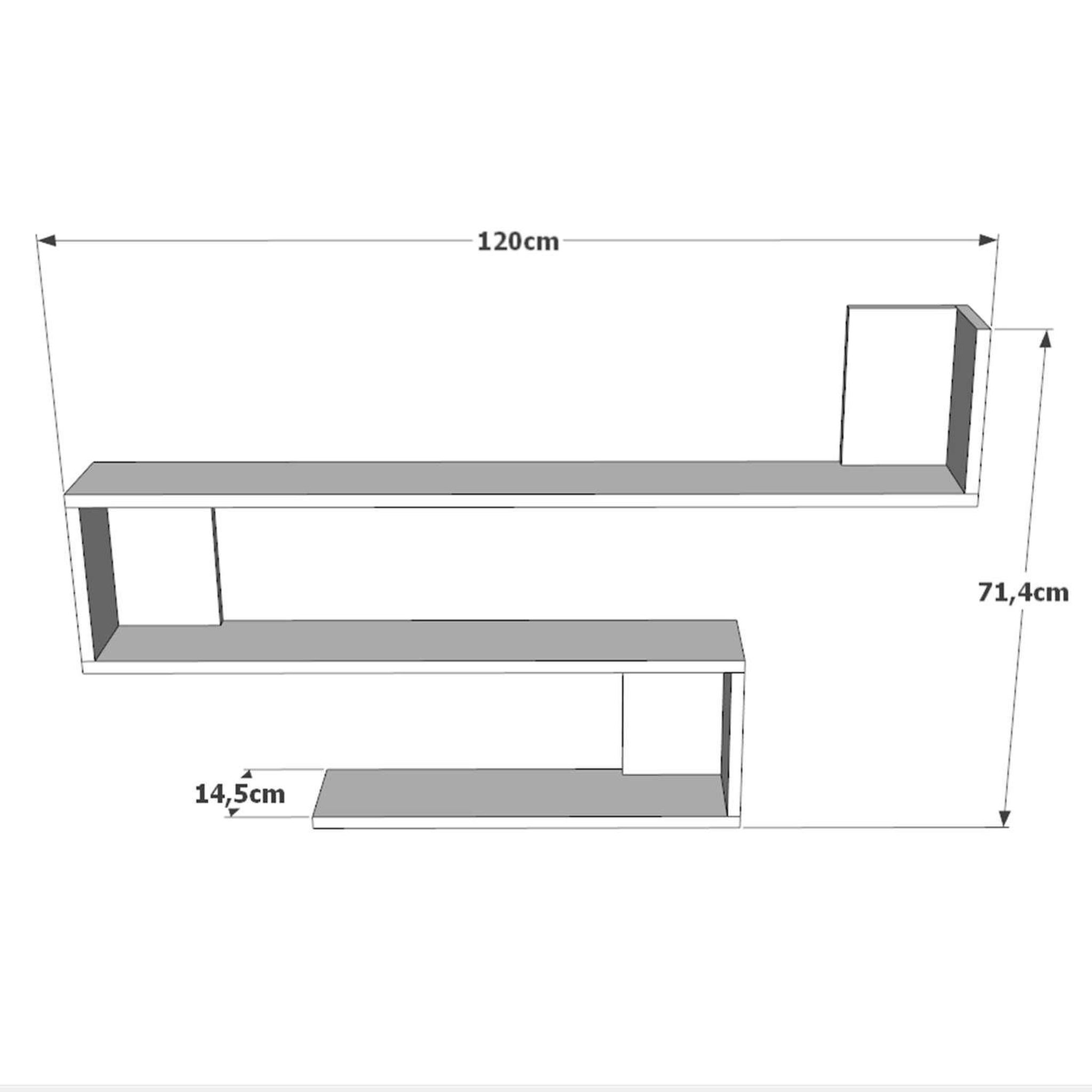 Voir la diapositive 3 : TOILINUX Etagère murale 3 tablettes oscillia en bois