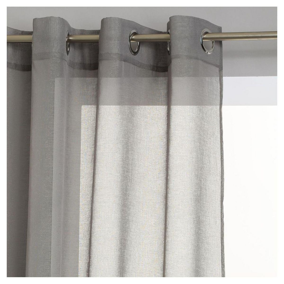 ATMOSPHERA Rideau voilage uni à oeillets métal en polyester 140x240cm ETAMINE 