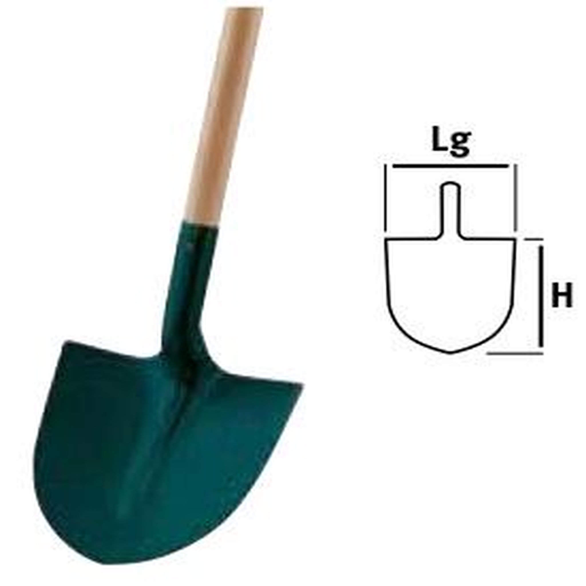 Leborgne Pelle ronde tôle - 27 cm - manche bois 110 cm certifié PEFC 100%
