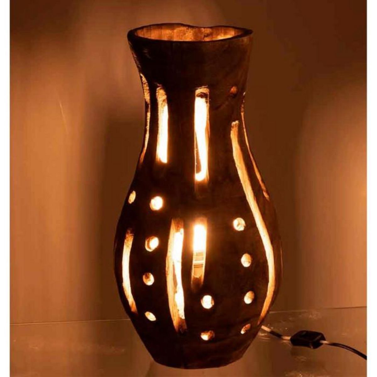 Paris Prix Lampe Design en Bois  Elisabeth  47cm Naturel