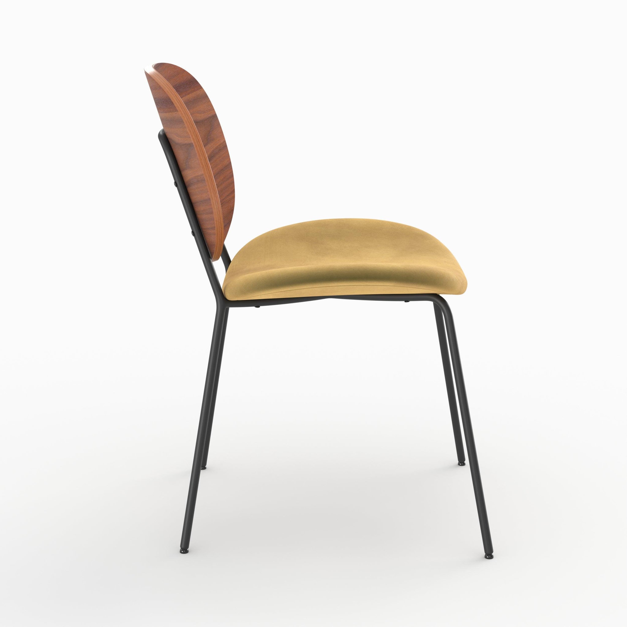 Voir la diapositive 6 : MAISON PAVANE Lot de 2 chaises en velours jaune moutarde-simone
