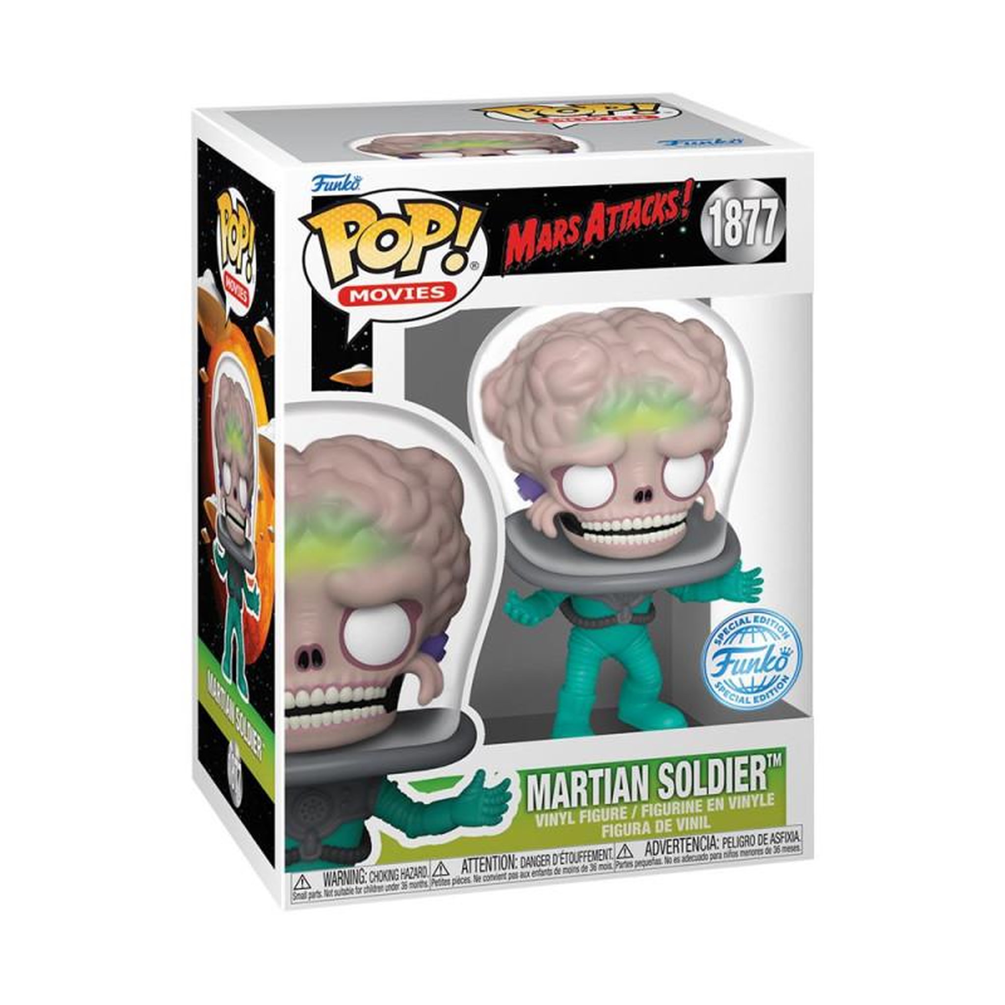 Funko Figurine Funko Pop Movies Mars Attacks Martian Soldier™ with Chase Modèle aléatoire