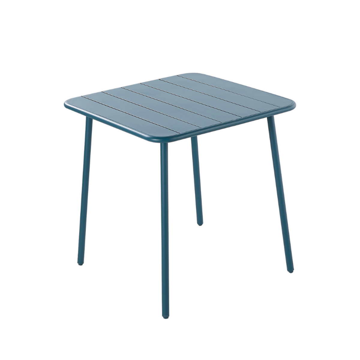 CONCEPT USINE Table de jardin 4 places carrée en acier bleu BERGAME