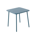 CONCEPT USINE Table de jardin 4 places carrée en acier bleu BERGAME
