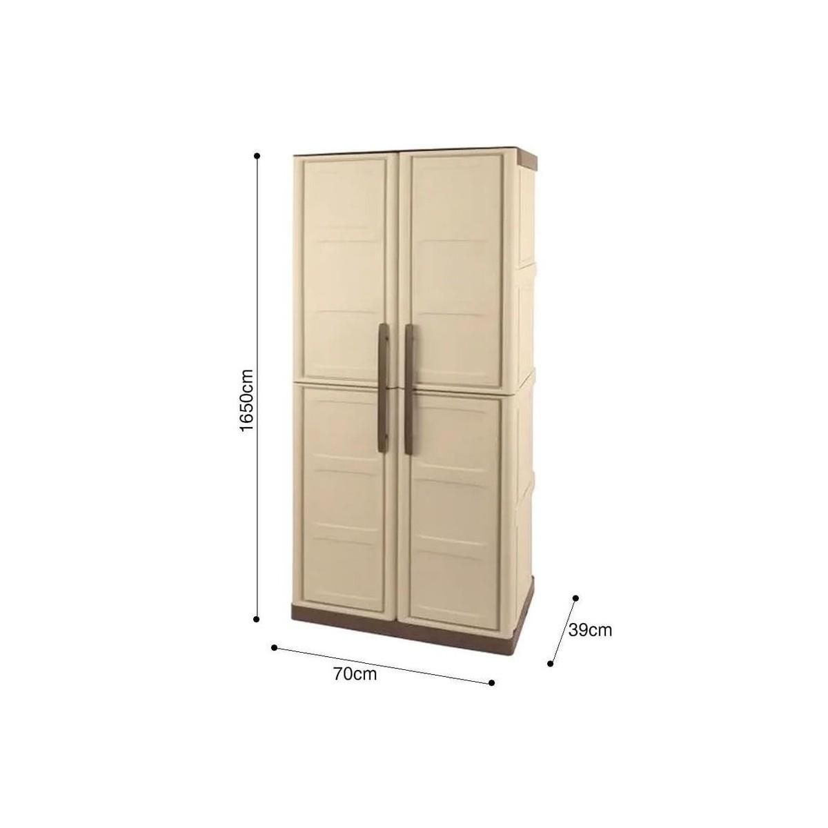 ART PLAST Armoire de rangement 2 portes 3 Etagères 70 x 39 x 165cm ARTPLAST