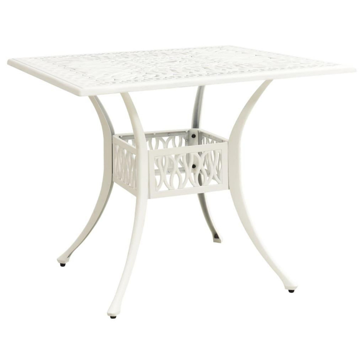 VIDAXL Table de jardin Blanc 90x90x73 cm Aluminium coule