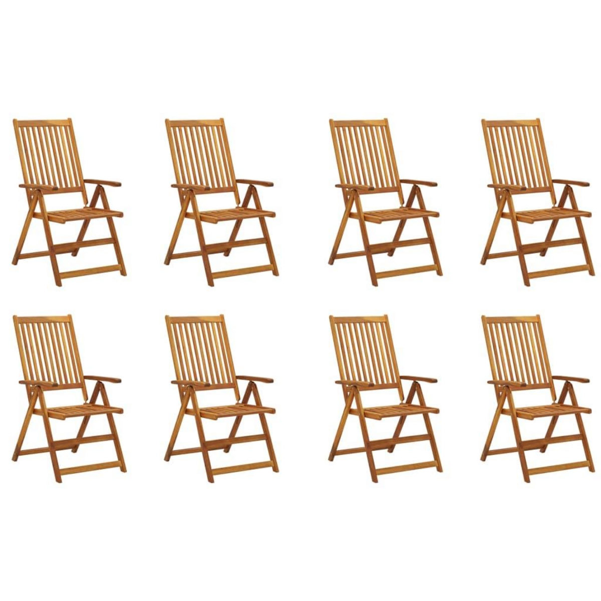 VIDAXL Chaises pliables de jardin avec coussins lot de 8 Bois d'acacia