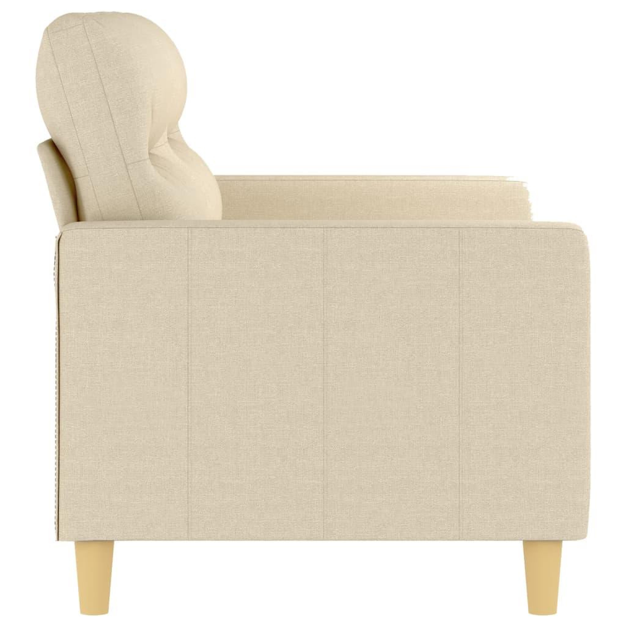 Voir la diapositive 4 : VIDAXL Canape a 2 places Creme 120 cm Tissu
