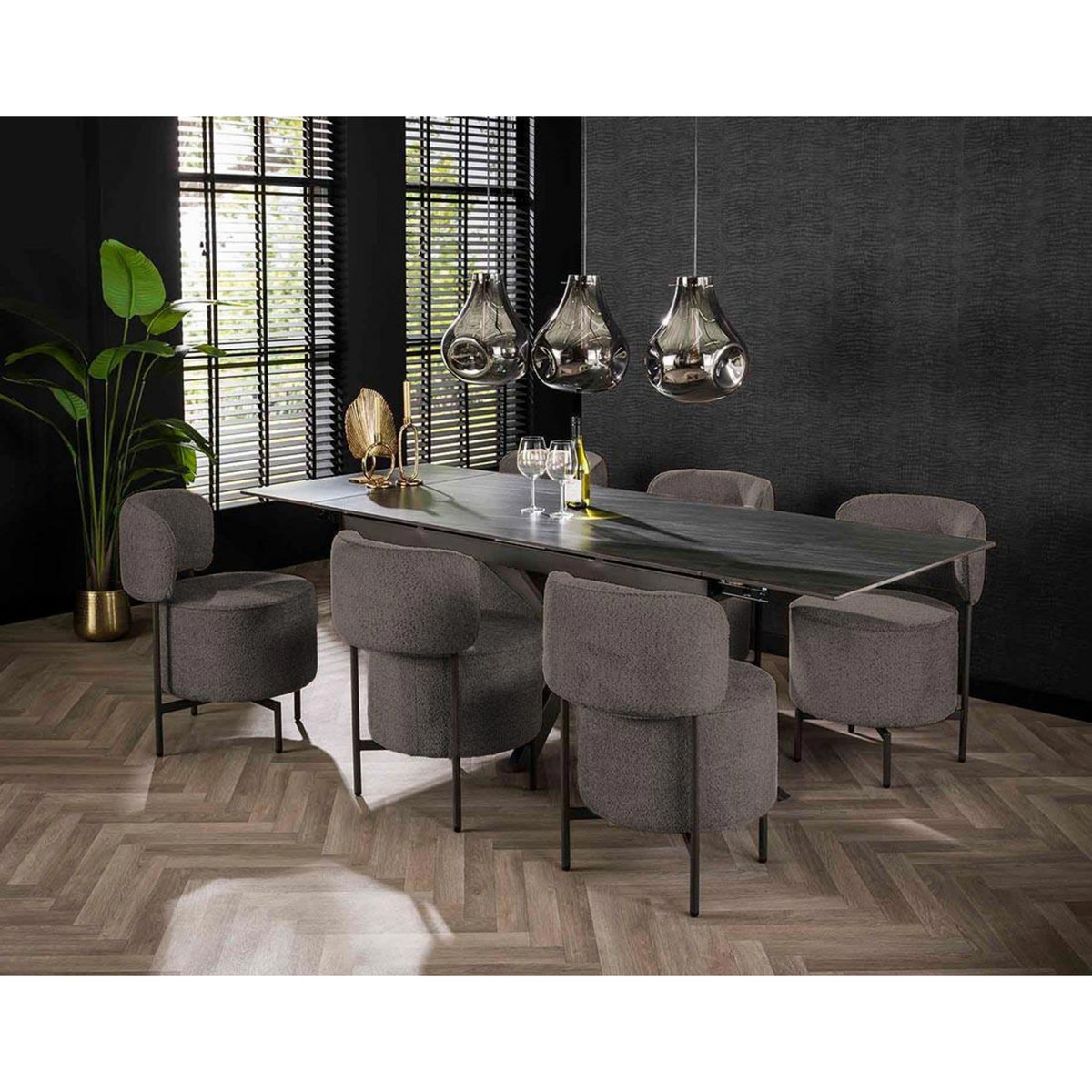 LISA DESIGN Tissia - lot de 2 chaises pivotantes - en tissu bouclette