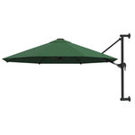 VIDAXL Parasol mural avec mat metallique 300 cm Vert