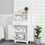 Voir la diapositive 4 : KLEANKIN Meuble bas de salle de bain multi-rangements grande niche 2 tiroirs placard double porte avec étagère MDF blanc