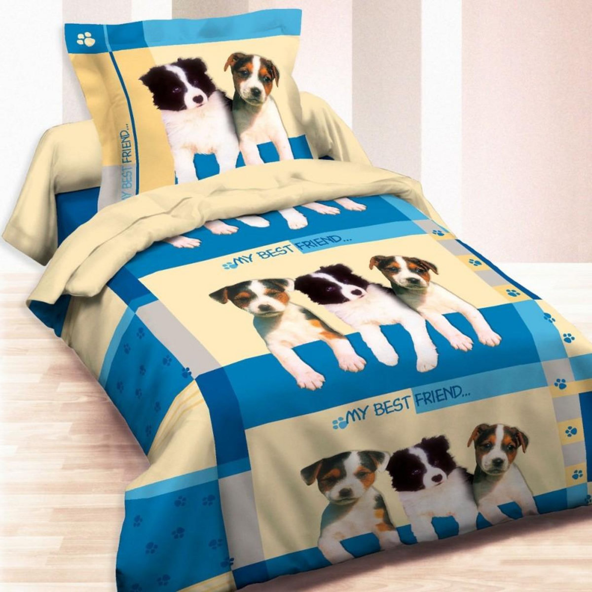 Dourev Housse de couette 140x200 MY BEST FRIEND + 1 taie