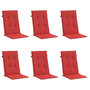 Voir la diapositive 3 : VIDAXL Coussins de chaise de jardin dossier haut lot de 6 rouge tissu