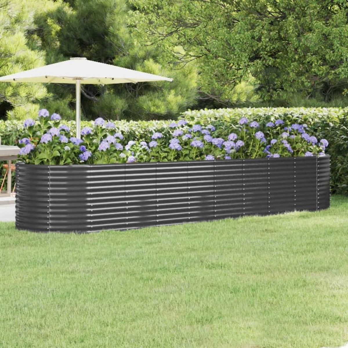 VIDAXL Lit sureleve de jardin Acier galvanise Anthracite
