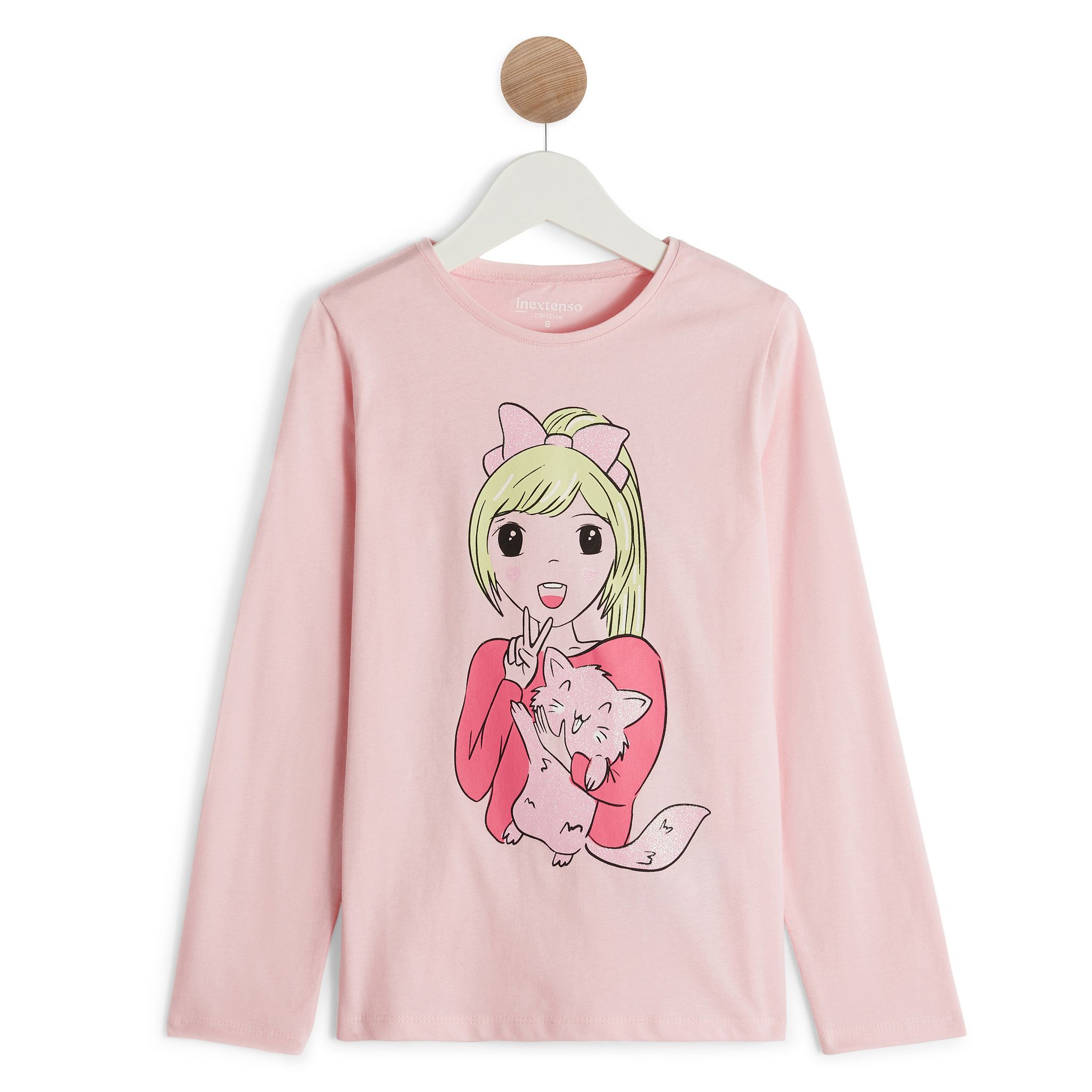 Tee-shirt Manches Longues Gymboree Fille 3T - 'Time For Tea', Rose Coton, Neuf Avec étiquette