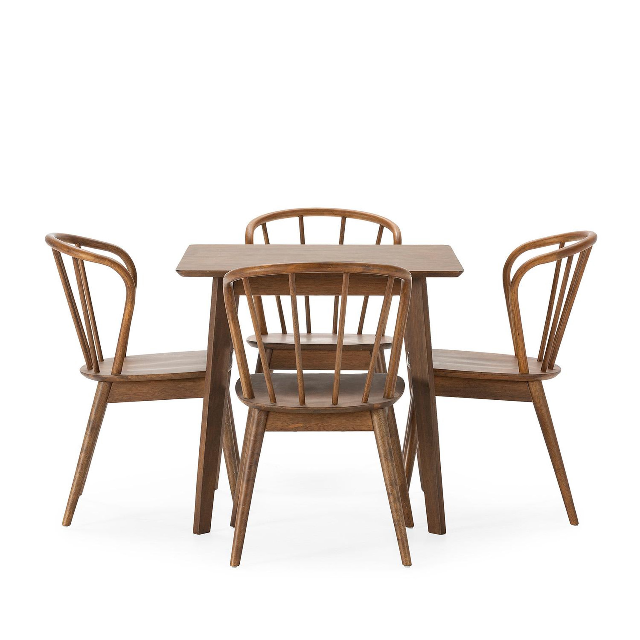 Voir la diapositive 3 : VS VENTA-STOCK Ensemble table 80x80 cm et 4 chaises de salle à manger Brisa Noyer