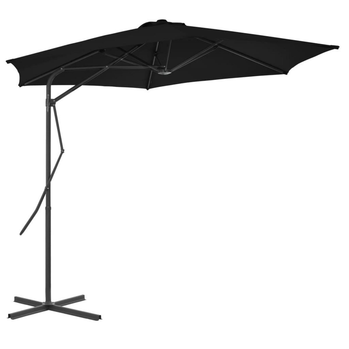 VIDAXL Parasol de jardin avec mat en acier noir 300x230 cm