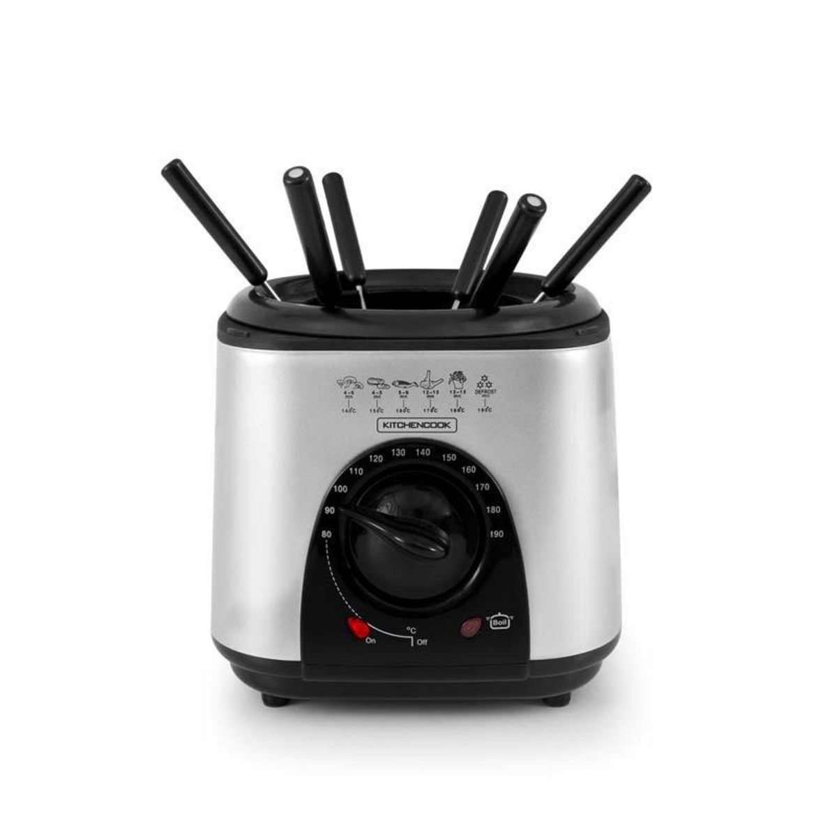 KITCHENCOOK Kitchencook - Friteuse électrique 1l 2en1  - Avec Service à Fondue - Couvercle Avec Fenêtre - Revêtement Antiadhésif