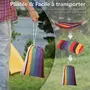 OUTSUNNY Hamac de voyage respirant portable toile de hamac dim. 2,9L x 1,5l m sac transport coton polyester multicolore