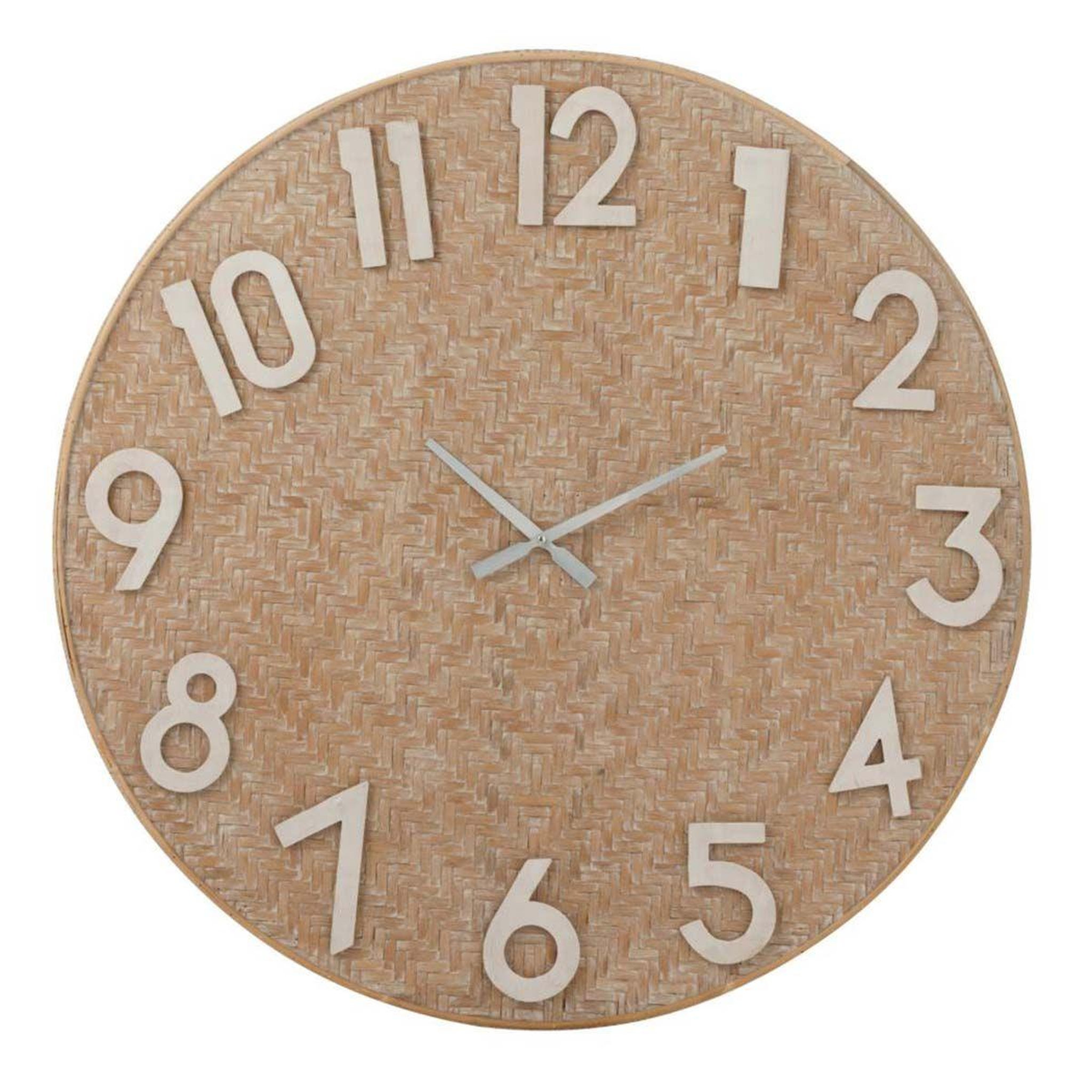 Voir la diapositive 1 : J-LINE Horloge Murale Design  Rotin  90cm Naturel