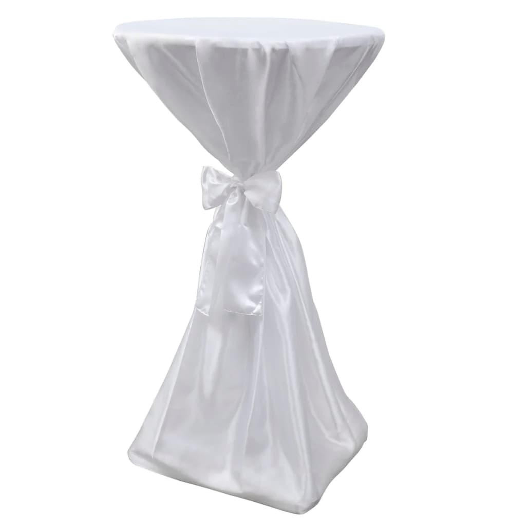 Voir la diapositive 4 : VIDAXL Housse de table blanche avec ruban 80 cm 2 pieces