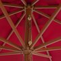 VIDAXL Parasol avec mat en bois 350 cm Bordeaux