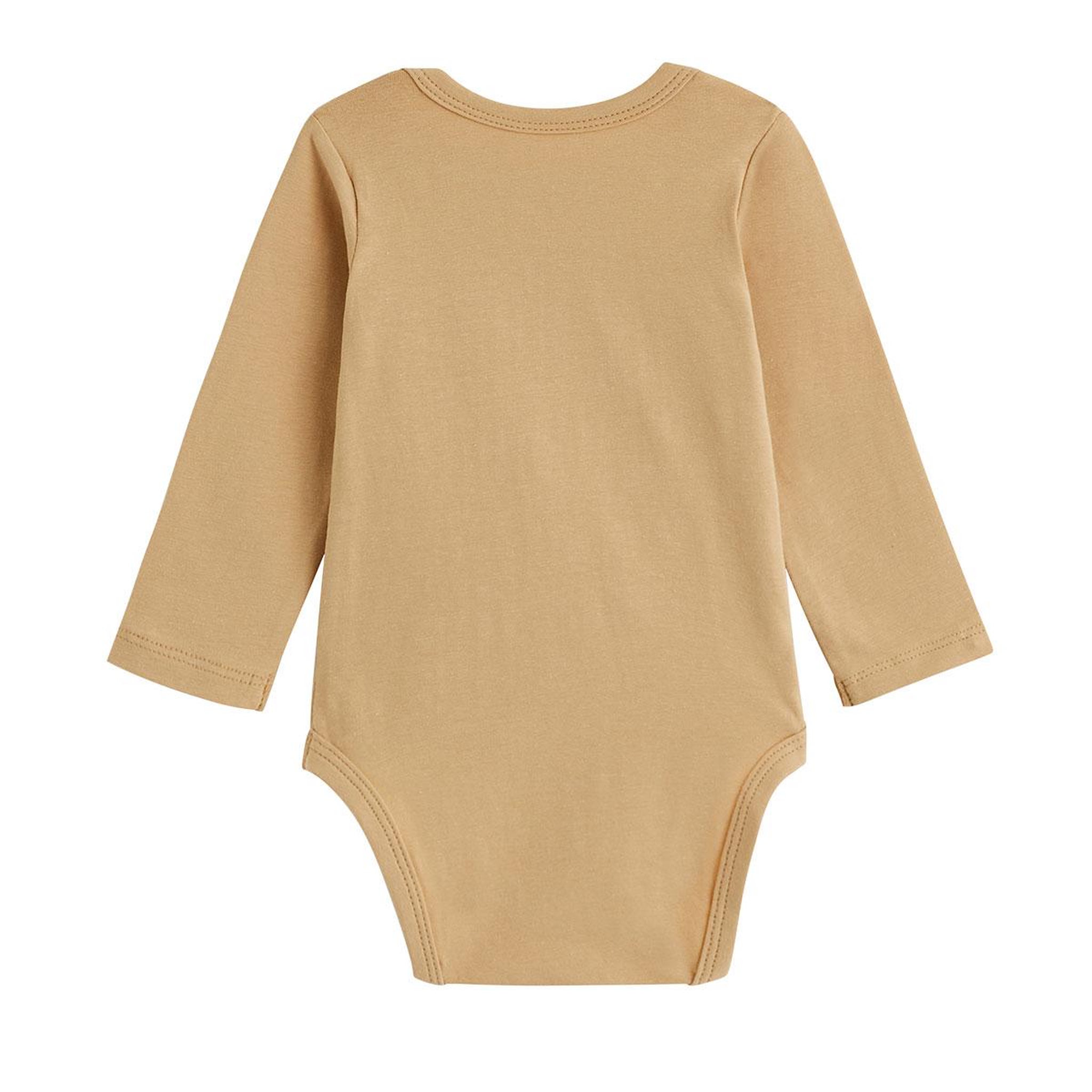 Voir la diapositive 3 : PETIT BEGUIN Lot de 2 bodies bébé manches longues moka