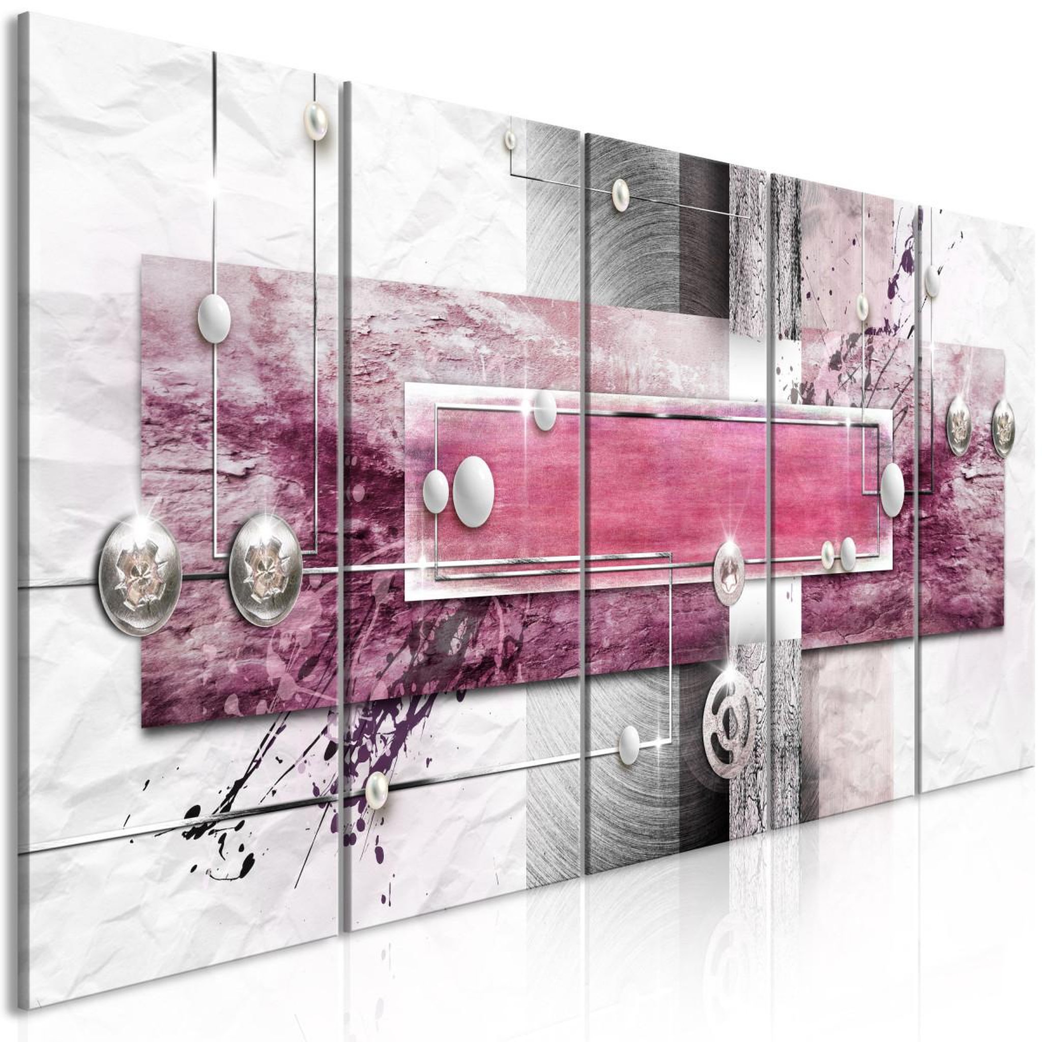 Voir la diapositive 1 : Paris Prix Tableau 5 panneaux  mysterious mechanism narrow pink