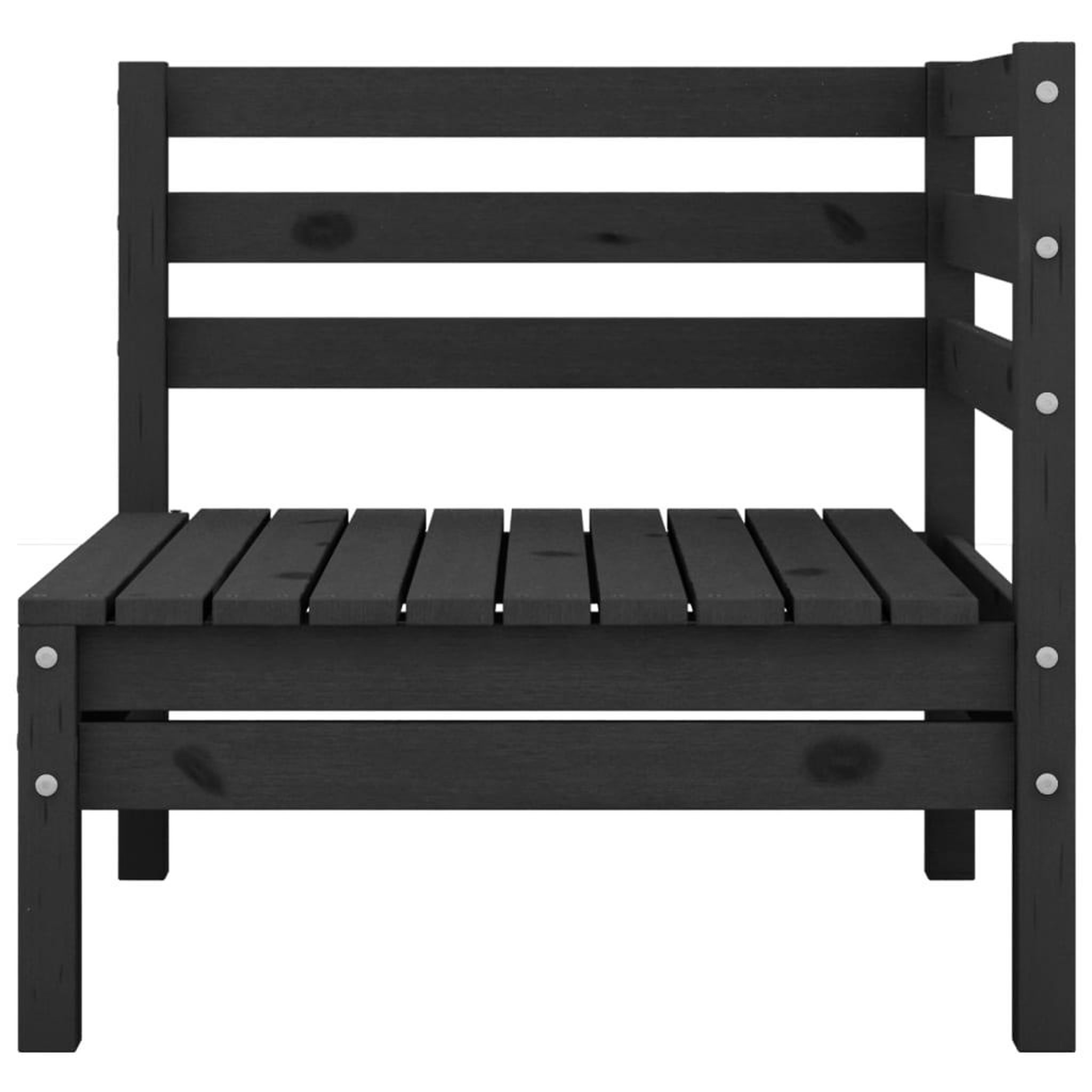 Voir la diapositive 5 : VIDAXL Salon de jardin 5 pcs Noir Bois de pin massif