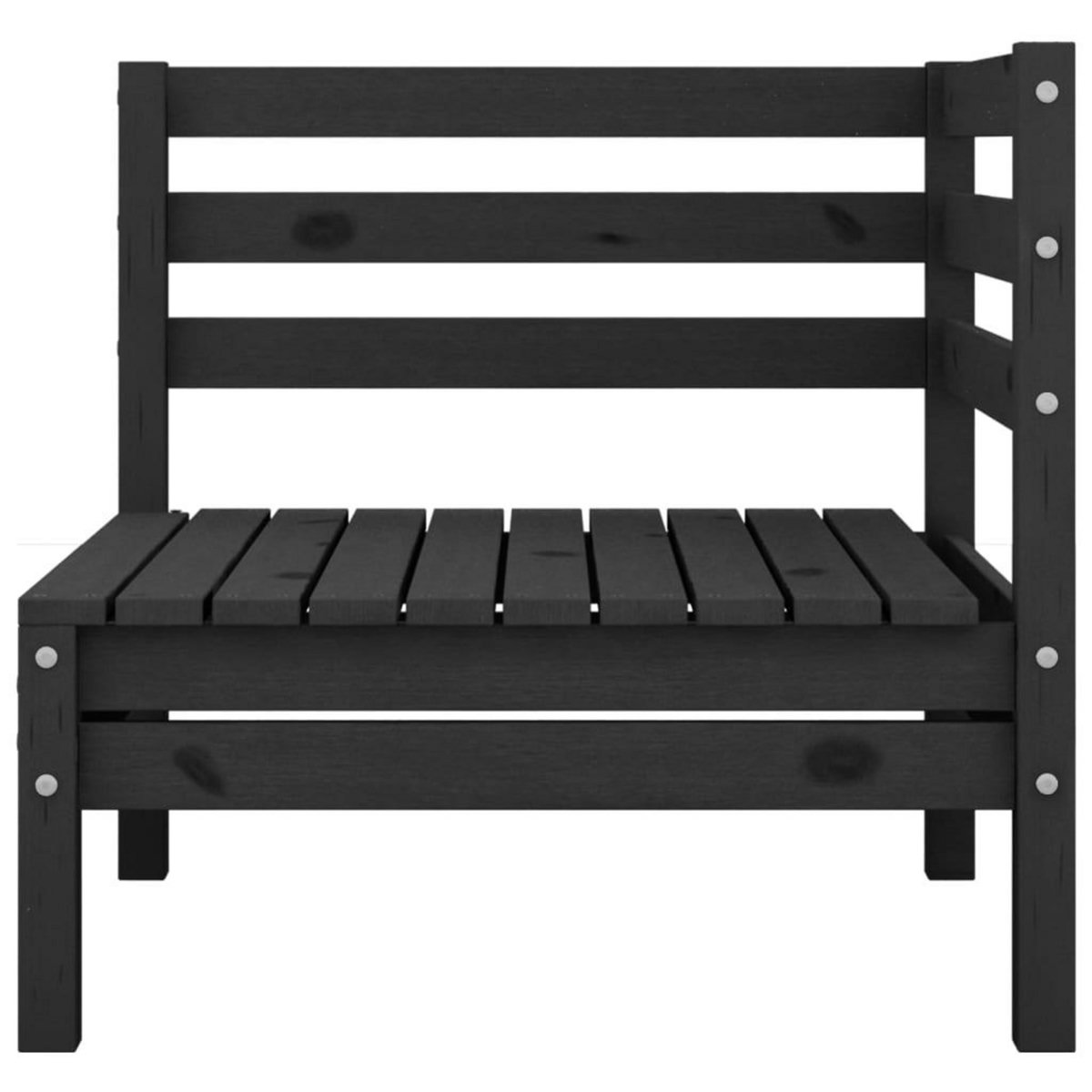 VIDAXL Salon de jardin 5 pcs Noir Bois de pin massif