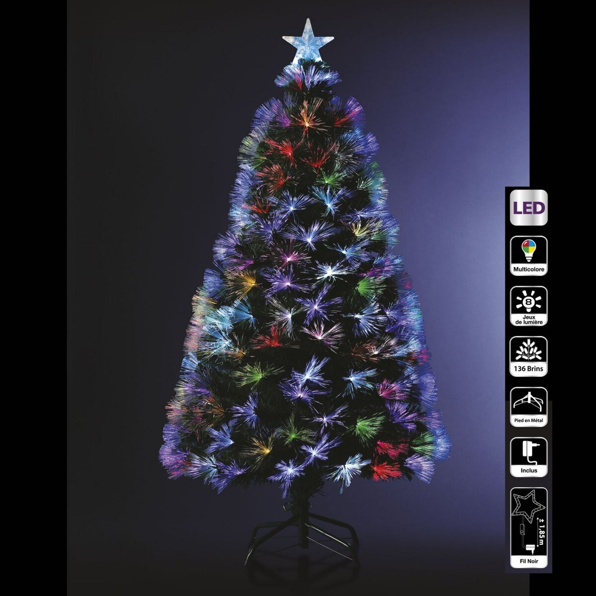 FEERIC LIGHT & CHRISTMAS Sapin de Noël artificiel à LED multicolores Bouquet - H. 120 cm - Vert