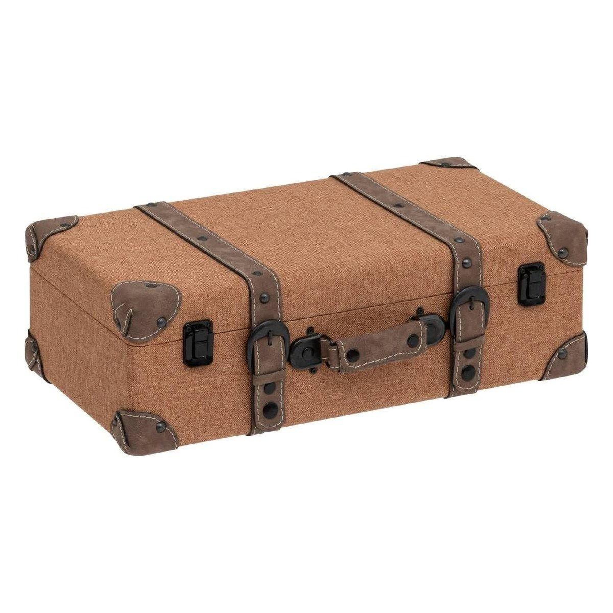 Voir la diapositive 4 : ATMOSPHERA Lot de 3 valises déco  be vintage  60cm marron