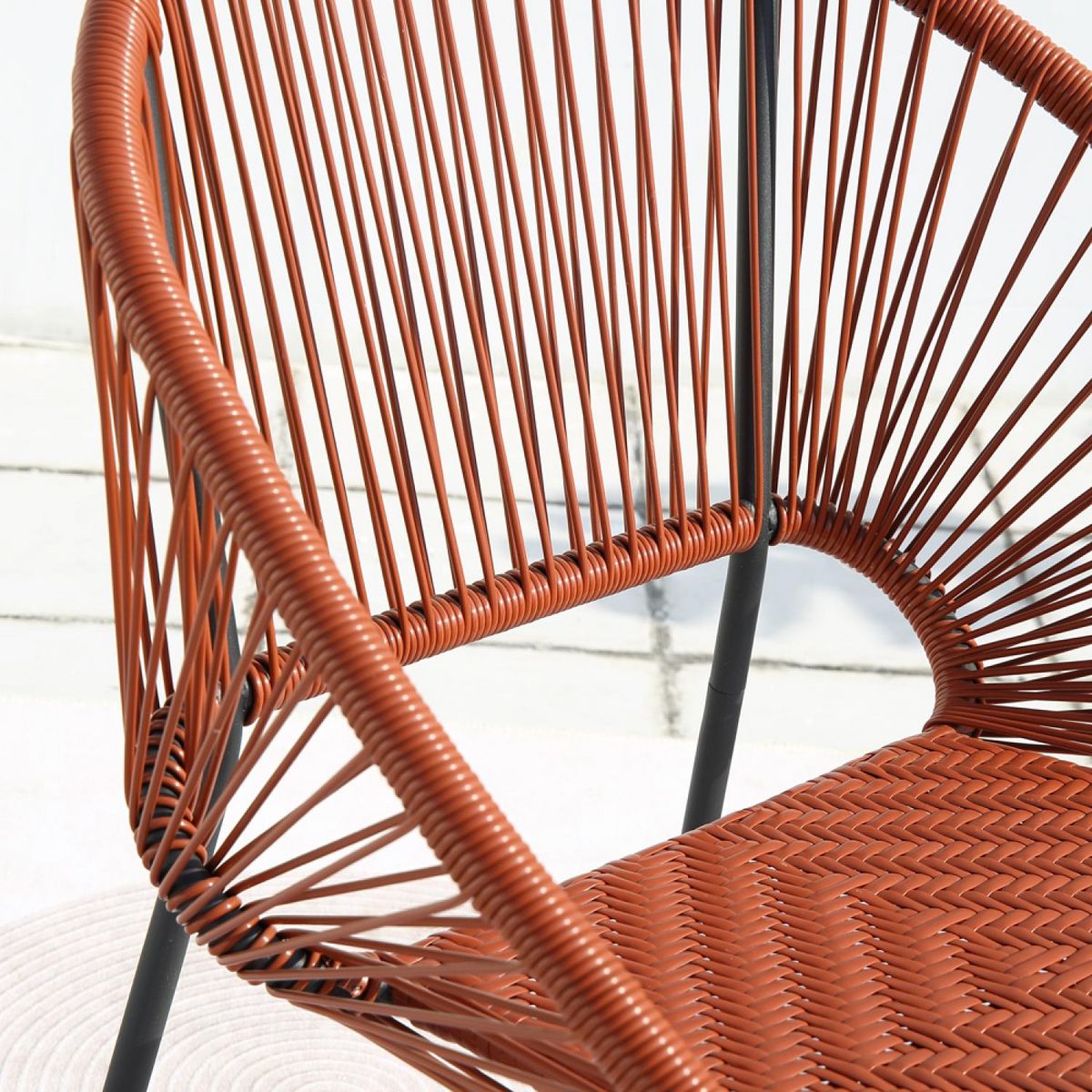 CONCEPT USINE Salon de jardin 2 places avec table terracotta ACAPULCO