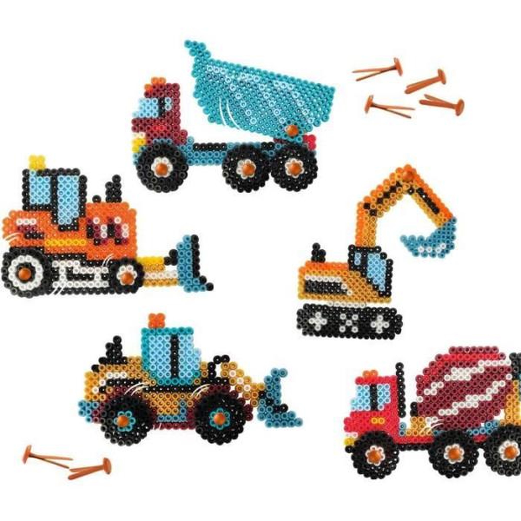 Voir la diapositive 4 : SES Creative Perles a repasser - Camions de chantier - SES CREATIVE - Crée 5 types de véhicules de chantier.