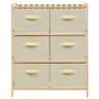 Voir la diapositive 2 : VIDAXL Etagere de rangement 6 paniers Tissu Bois de cedre Beige