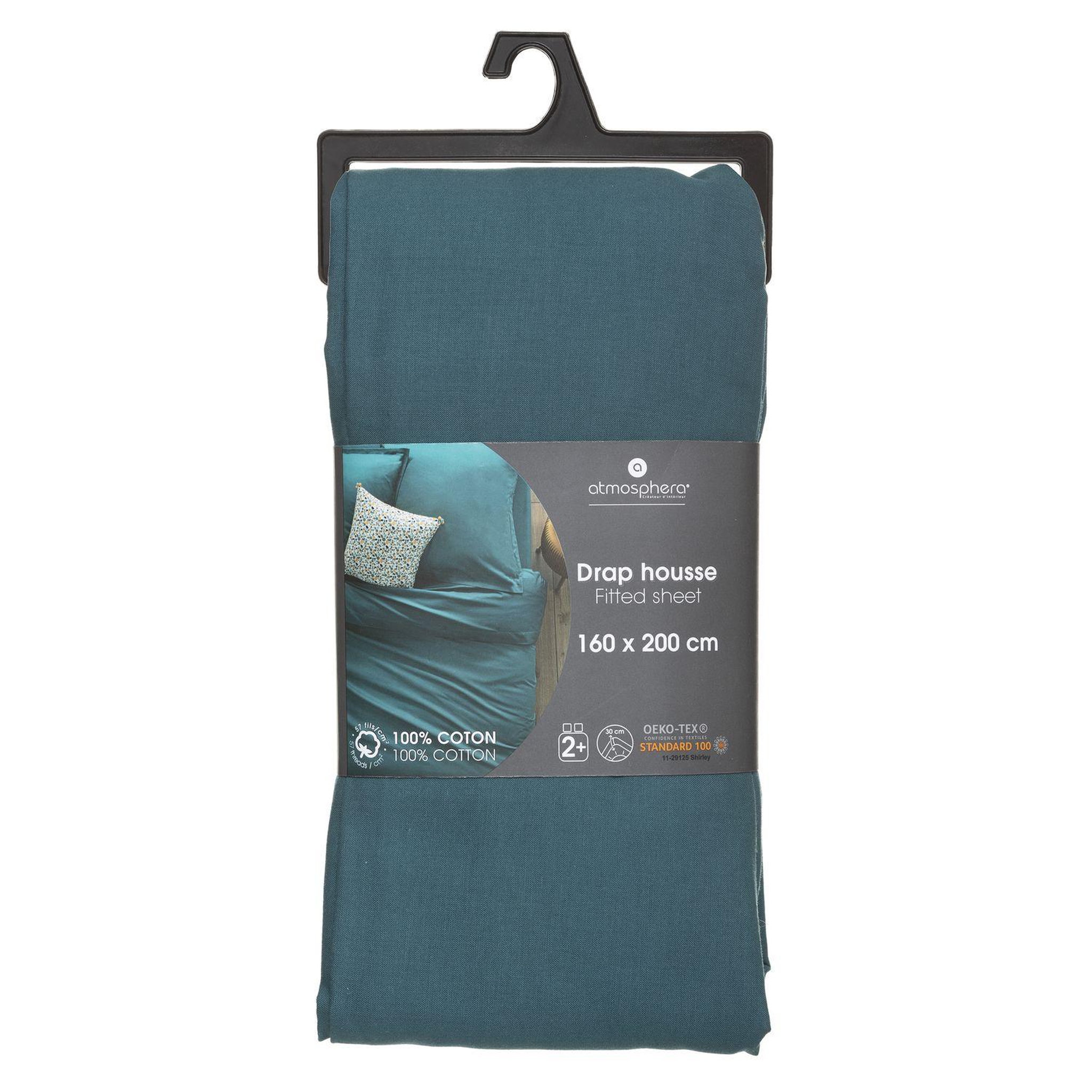 Voir la diapositive 2 : ATMOSPHERA Drap Housse bonnet 30 cm 100% Coton Esther