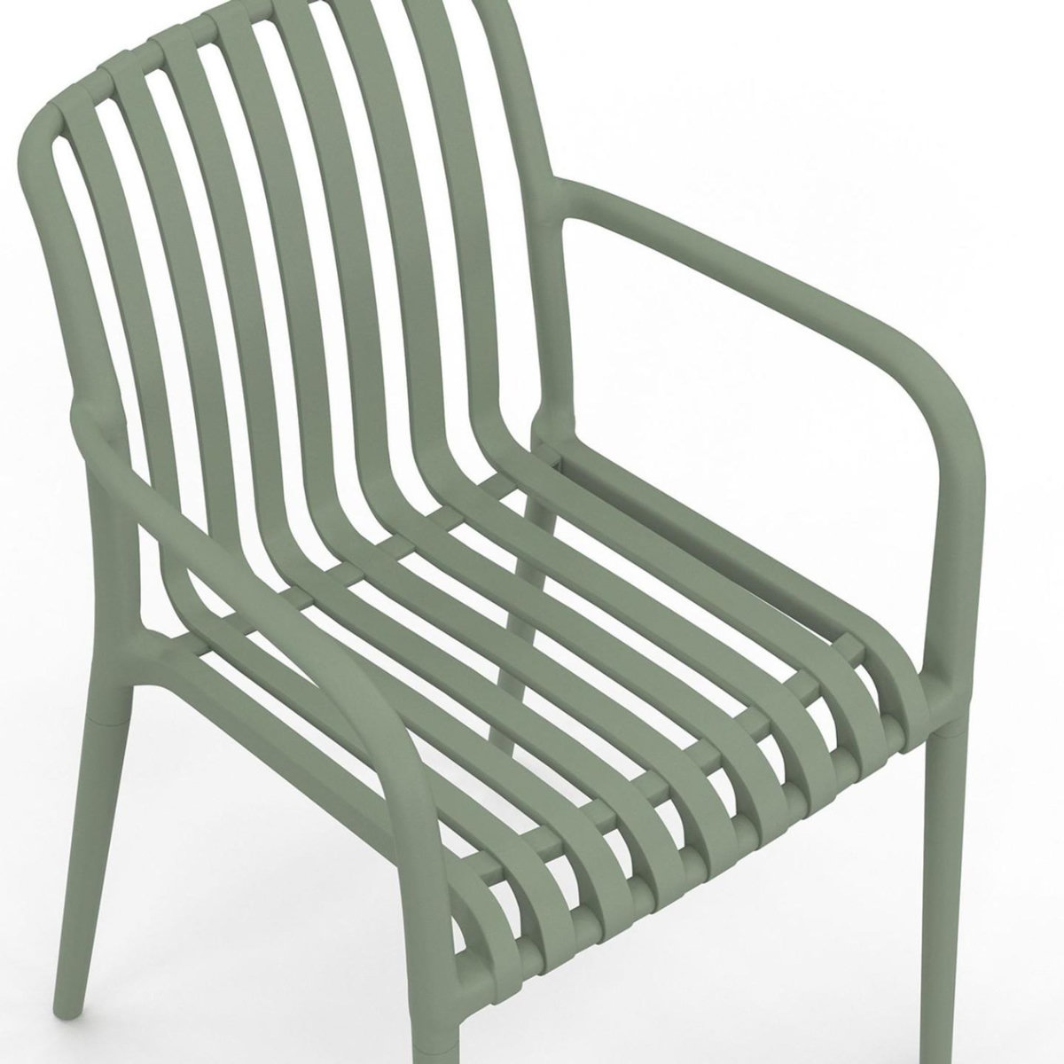 ID MARKET Lot de 4 chaises de jardin empilables BILBAO en polypropylène vert