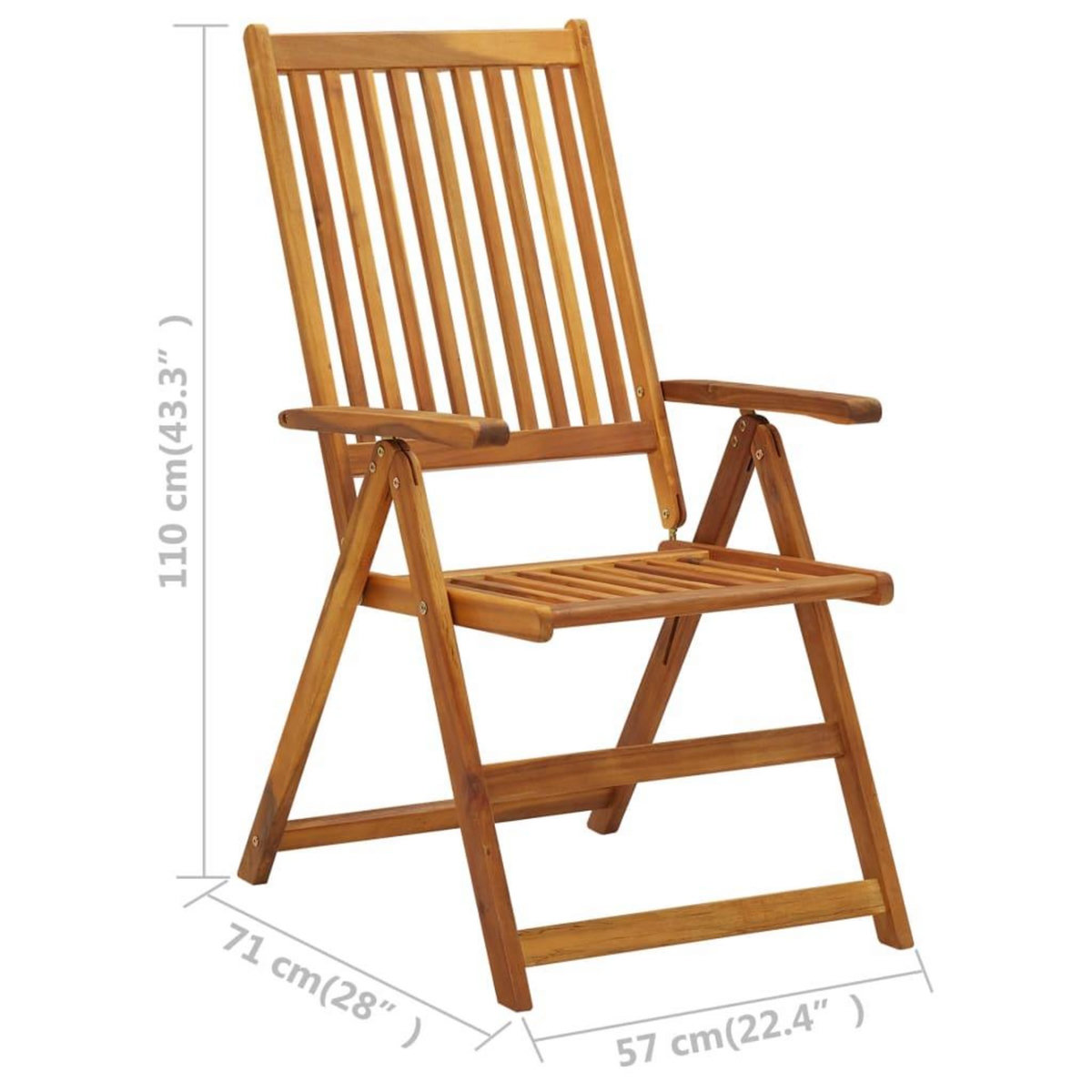VIDAXL Chaises inclinables de jardin lot de 3 Bois solide d'acacia
