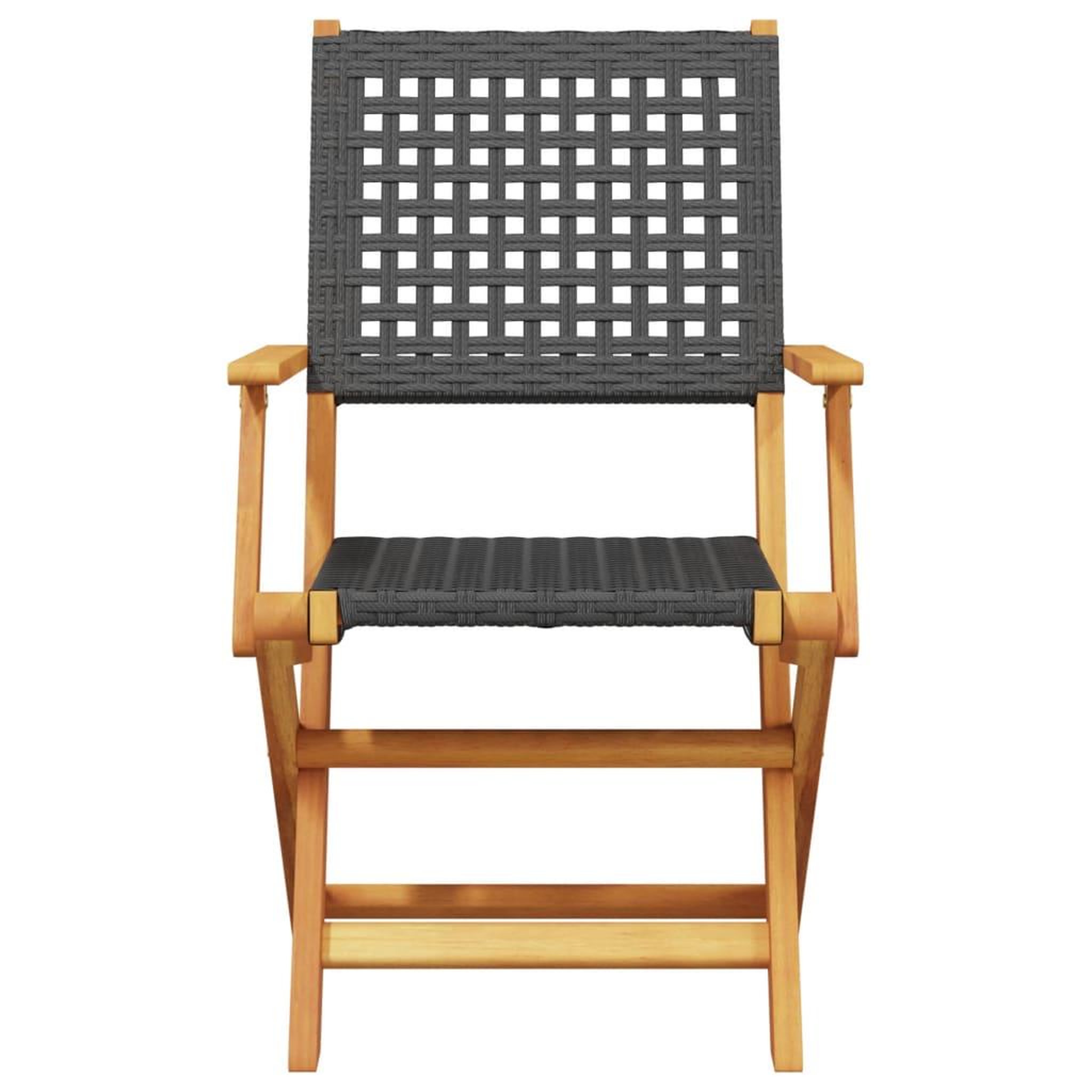 Voir la diapositive 5 : VIDAXL Chaises de jardin lot de 2 noir bois massif d'acacia et rotin