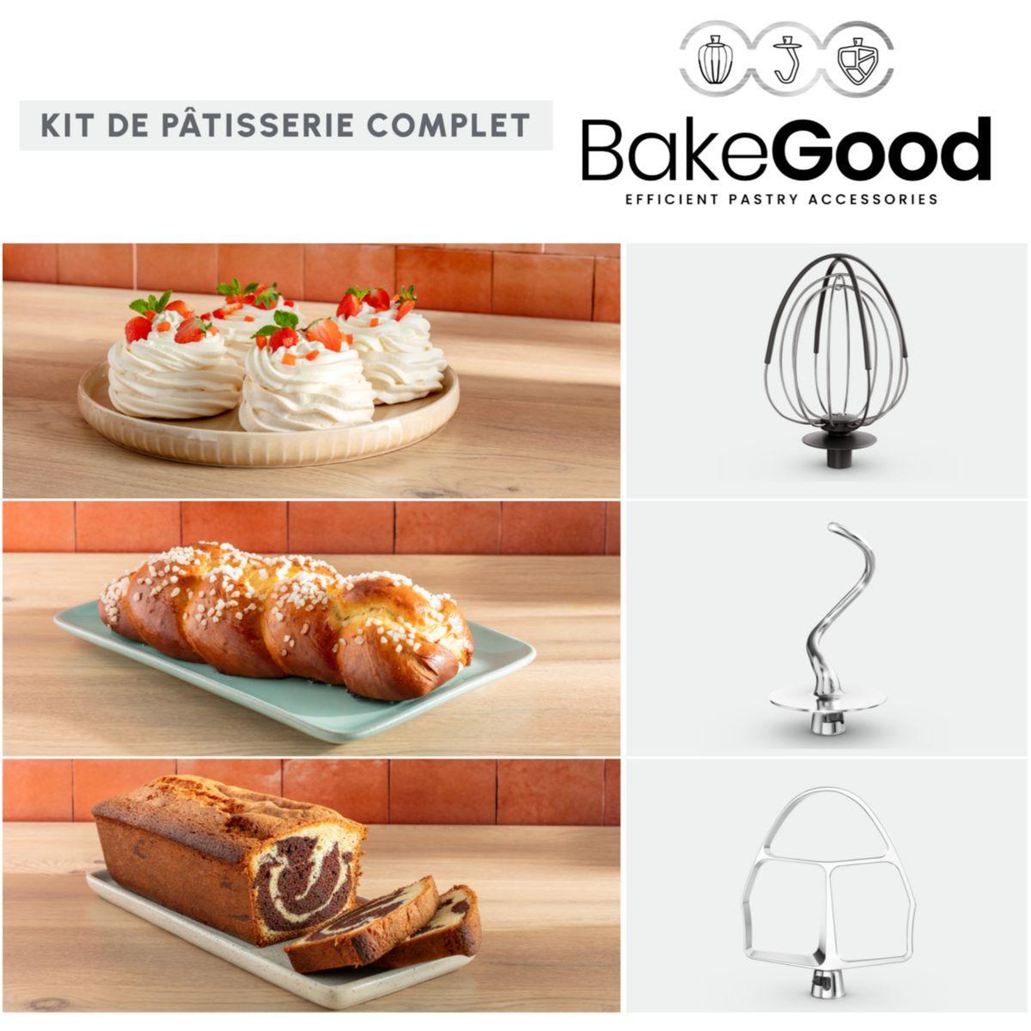 Voir la diapositive 3 : MOULINEX Robot pâtissier bake partner + blender qa521810