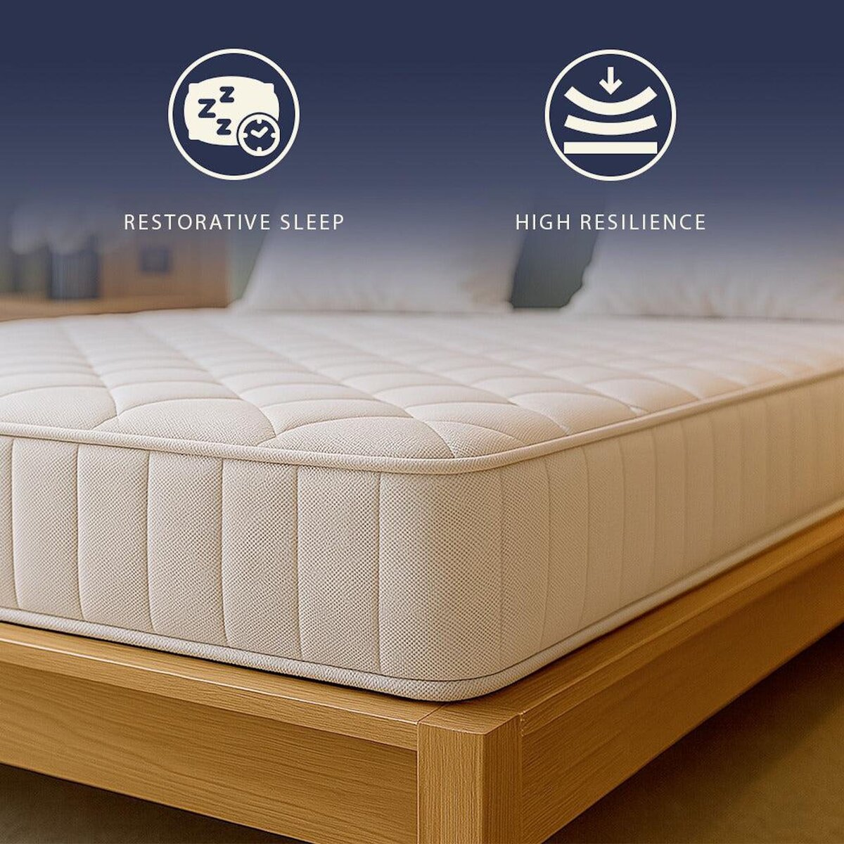 THE WHITE STONE Matelas 80x190 en Mémoire de Forme | Hauteur 20 cm | Orthopédique & Ignifuge | Revêtement Anallergique et Antibactérien | Fabriqué en Italie