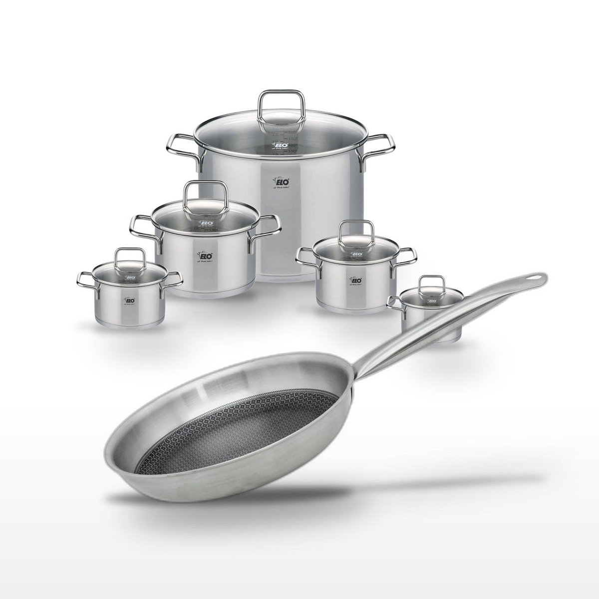 ELO Lot de 5 Faitouts Elo Relief Solution et Poêle 28 cm