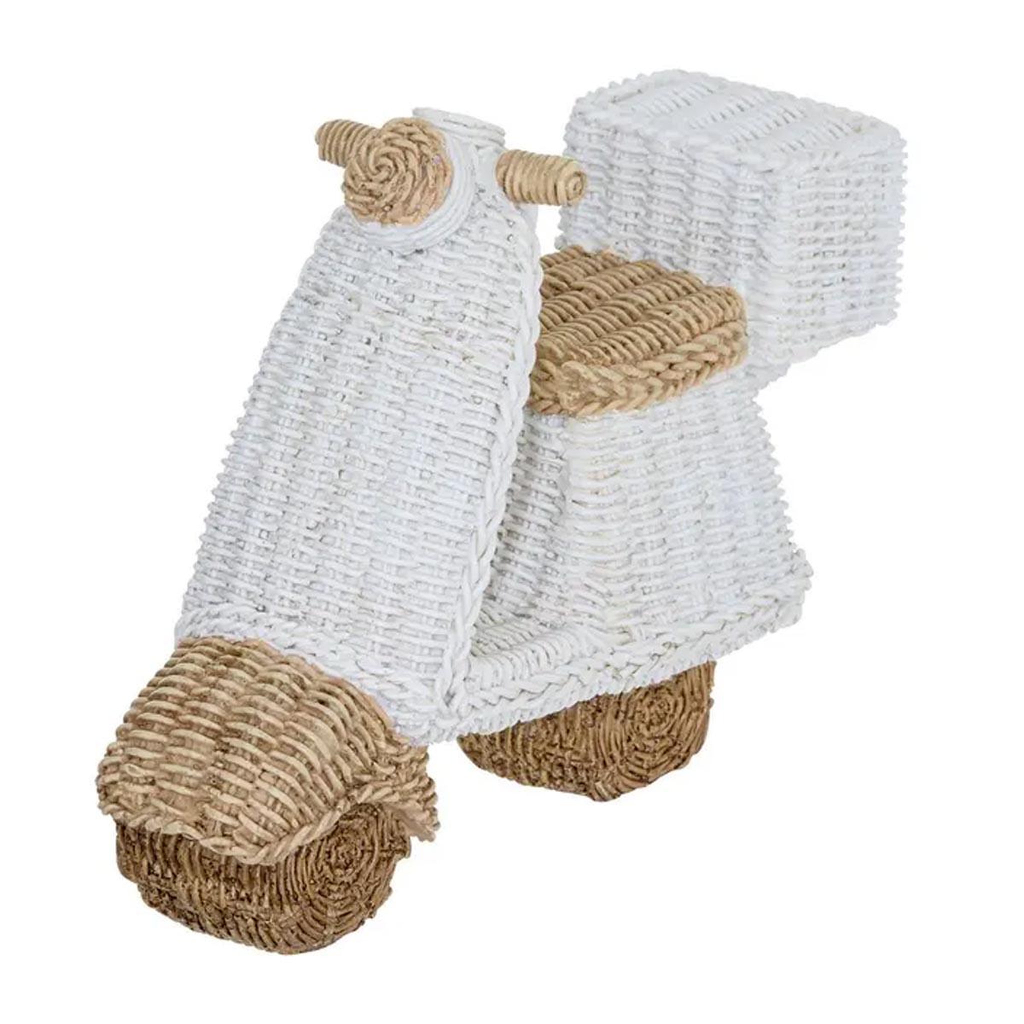 ATMOSPHERA Vespa déco effet tressé  vivia  19cm blanc