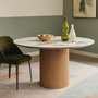 Voir la diapositive 3 : Paris Prix Table à Manger Effet Marbre  Agnes  120cm Blanc
